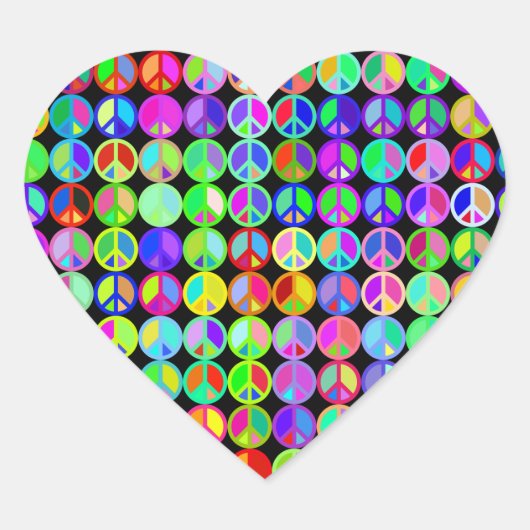 Heart Love Peace Sticker (Voorkant)