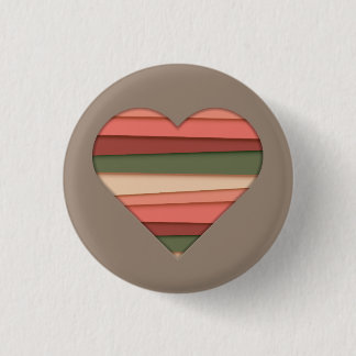 Heart Love Striped Valentijnsdag Ronde Button 3,2 Cm