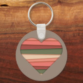 Heart Love Striped Valentijnsdag Sleutelhanger (Voorkant)