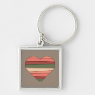 Heart Love Striped Valentijnsdag Sleutelhanger