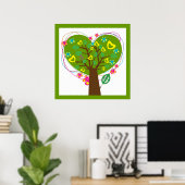 Heart love tree green custom poster (Thuiskantoor)