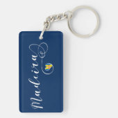 Heart Madeira Flag, I Love Madeira, Portugal Sleutelhanger (achterkant)