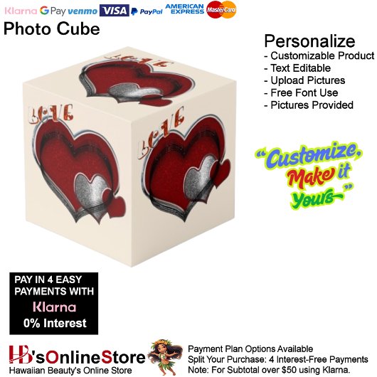 Heart Magic Beige Photo Cube Kubus