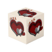Heart Magic Beige Photo Cube Kubus (Voorkant hoekig)