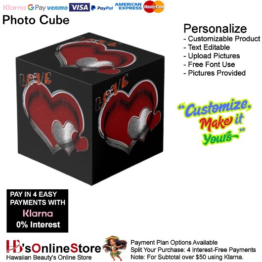 Heart Magic Black Photo Cube Kubus
