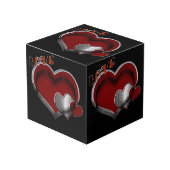 Heart Magic Black Photo Cube Kubus (Voorkant hoekig)