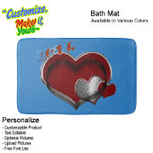 Heart Magic Blue Large Bath Mat