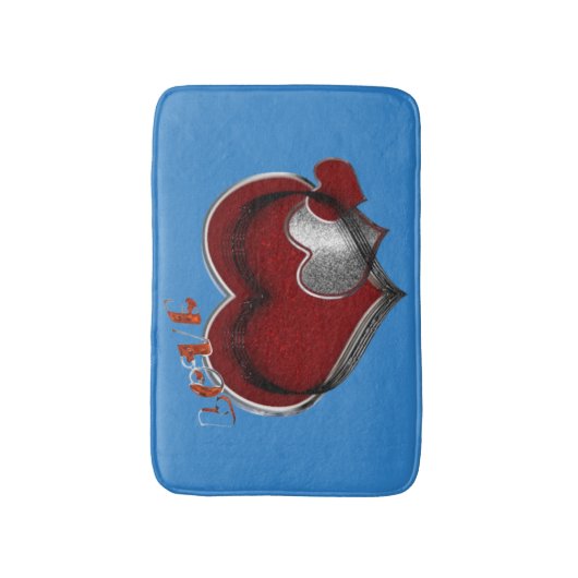 Heart Magic Blue Large Bath Mat (Voorkant Verticaal)