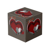 Heart Magic Brown Photo Cube Kubus (Achter hoekig)