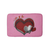 Heart Magic Love Bath Mat with a Pink Background (Voorkant)