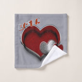 Heart Magic Zilver Grijs Badkamer Handdoek Set (Wasdoekje)