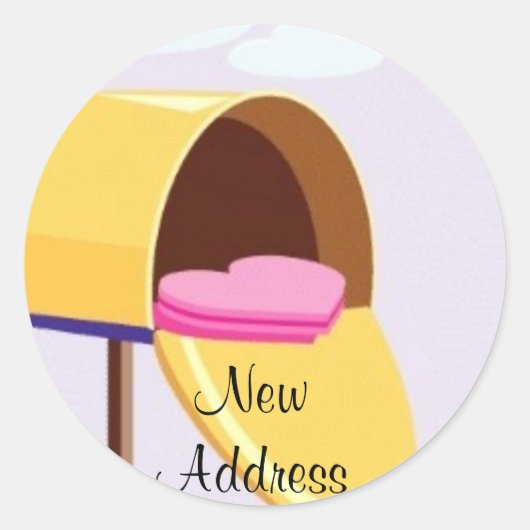 Heart Mailbox Ronde Sticker (Voorkant)