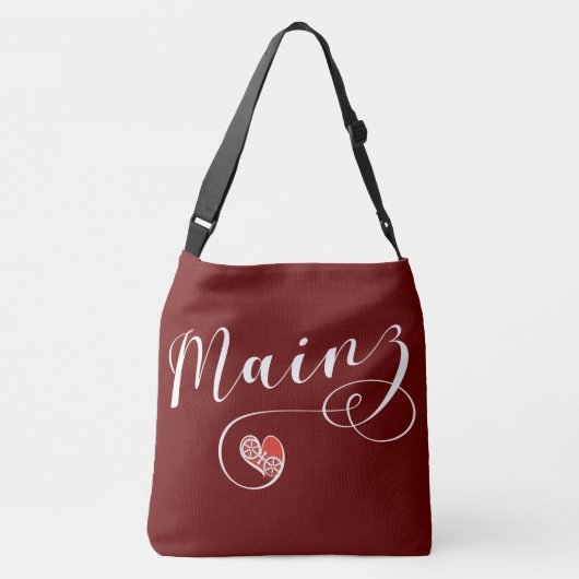 Heart Mainz, I Love Mainz, Meenz Crossbody Tas (Achterkant)