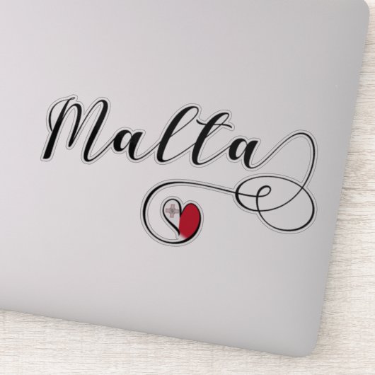 Heart Malta Flag, Maltees Sticker (Detail)