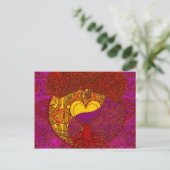 Heart Mandala in het rood Briefkaart (Staand voorkant)