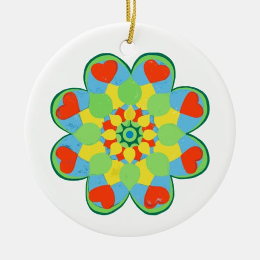 Heart Mandala Keramisch Ornament (Voorkant)