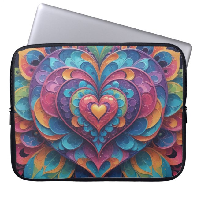Heart Mandala Laptop Sleeve (Voorkant)
