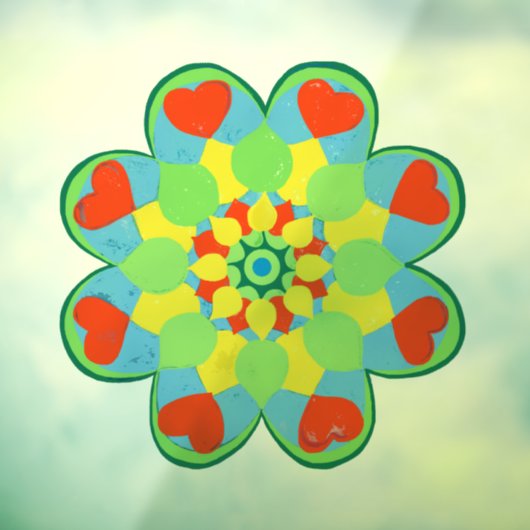 Heart Mandala Raamsticker (Vel 3)