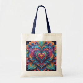 Heart Mandala Tote Bag