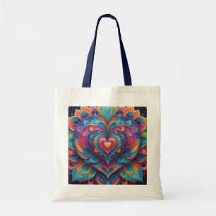 Heart Mandala Tote Bag