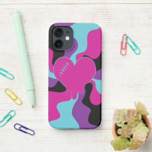 Heart Melt - Roze, Paarse, Blauw en Zwart iPhone 12 Mini Hoesje