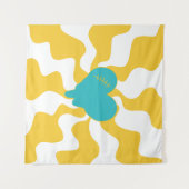 Heart Melt - Turquoise en Yellow Wandkleed (Voorkant (horizontaal))