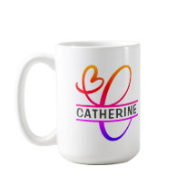 Heart Monogram Aangepaste koffiehandjes - Letter C