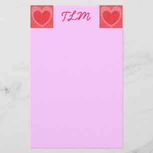 Heart Monogrammed Stationery Briefpapier