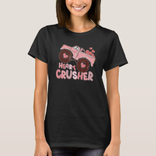 Heart Monster Truck Crusher Valentijnsdag Cute Gi T-shirt