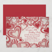 Heart Montage Red Invitation (Devant / Derrière)