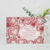 Heart Montage Red Invitation Kaart (Staand voorkant)