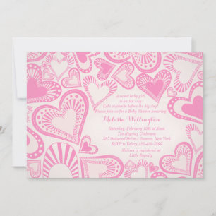 Heart Montage Roze Uitnodiging