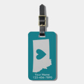 Heart Montana State Custom Bagagelabel (Voorkant verticaal)