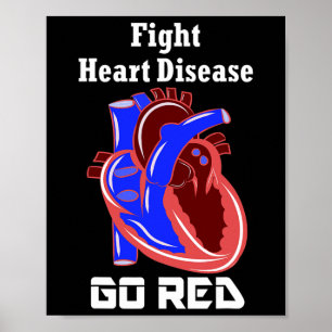Heart Month Go Red voor Heart Disease Awareness GI Poster