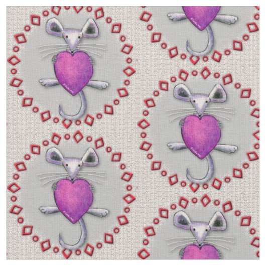 Heart Mouse Stof (Close Up)