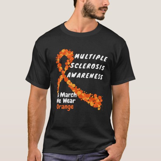 Heart MS Multiple Sclerosis Awareness March We Wea T-shirt (Voorkant)