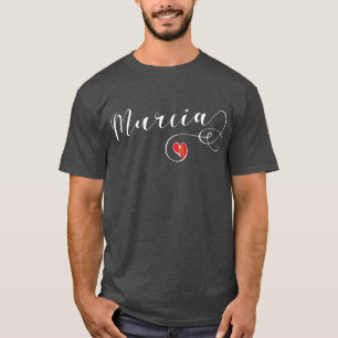 Heart Murcia Flag, stad Murcia, Spanje T-shirt