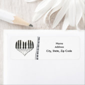 Heart Music Notes Clavier Grand Piano Étiquette (En situation)