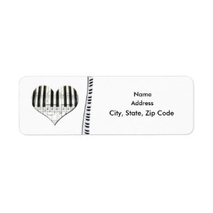 Heart Muzieknoten toetsenbord Grand Piano Label
