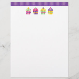 Heart 'N Pattern Cupcake Letterhead