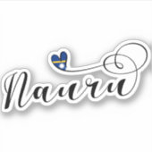 Heart Nauru Flag, I Love Nauru, Republic of Nauru Sticker (Voorkant)