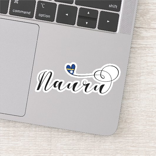 Heart Nauru Flag, I Love Nauru, Republic of Nauru Sticker (Detail)