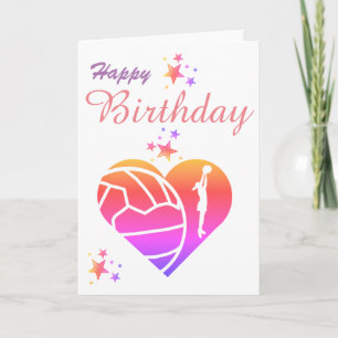 Heart Netball Theme Birthday Wenskaart Kaart
