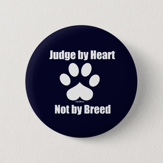 Heart not Breed - Navy Ronde Button 5,7 Cm (Voorkant)