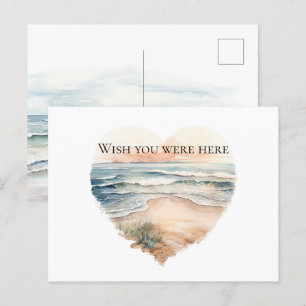 Heart Ocean Beach Briefkaart