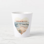 Heart Ocean Beach Latte Mok (Voorkant)