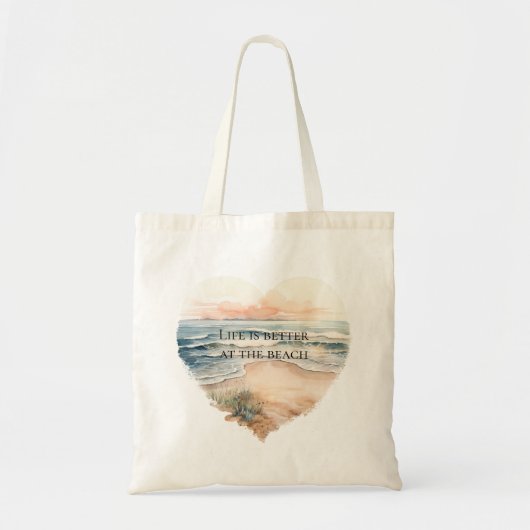 Heart Ocean Beach Tote Bag (Voorkant)
