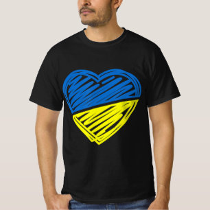 Heart Oekraïne Ik sta voor Oekraïense vlag T-shirt