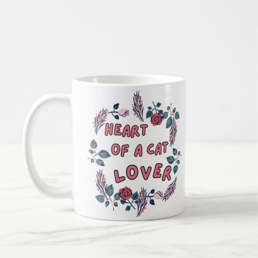 Heart of a Cat Lover Mug (Gauche)