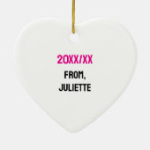 Heart of a Teacher Gift Pink Black Script Keramisch Ornament (Achterkant)